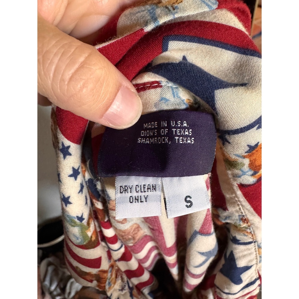 Dion of Texas Womens Cowgirl Americana Flag Print Western Button Down Shirt S - Picture 7 of 7